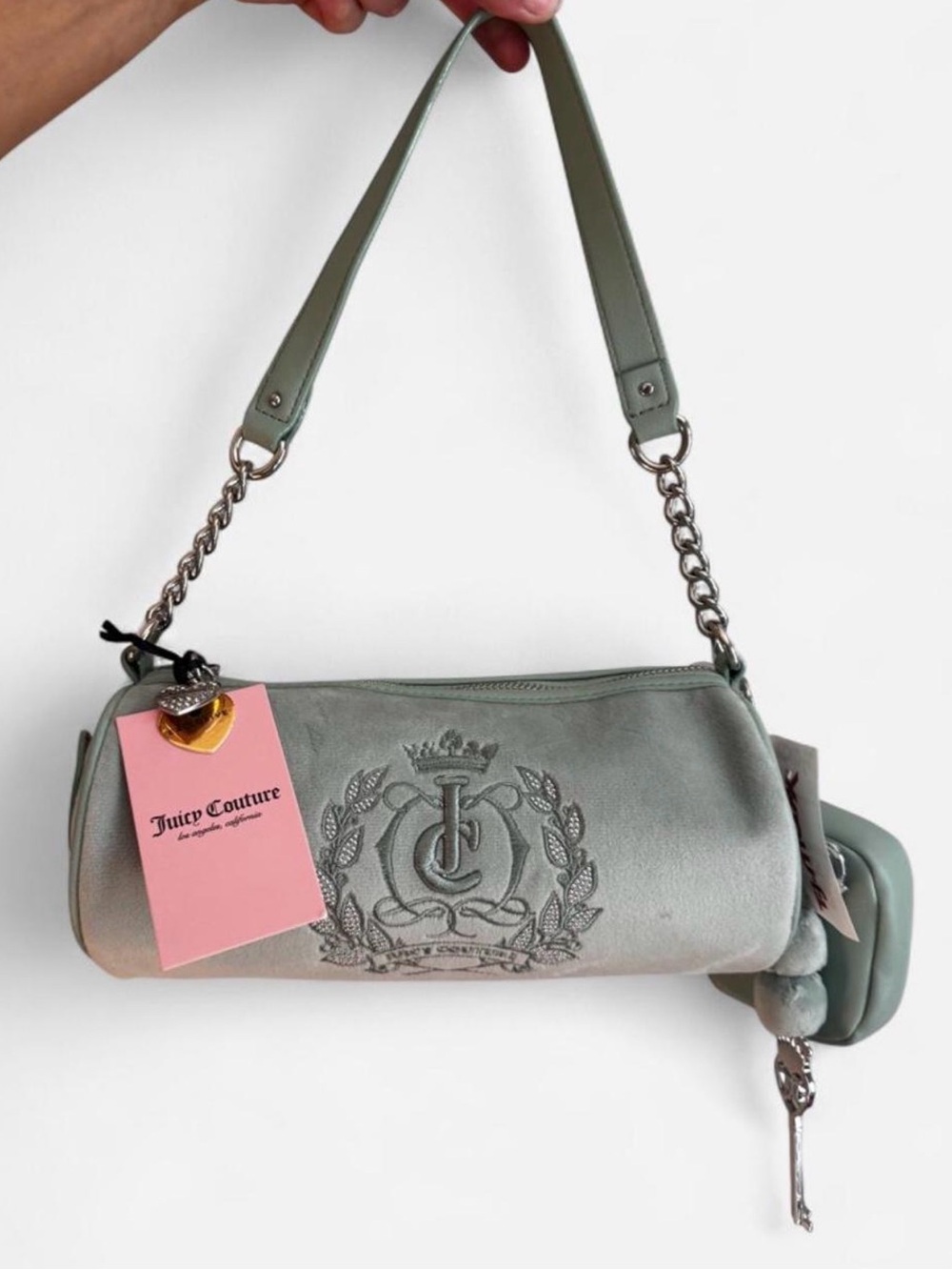 Juicy Couture mint Green Embroidered Logo Mini Shoulder Bag